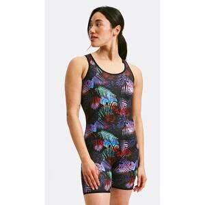 TomboyX Swim 6" Reversible Sleeveless Unisuit Palm Dreams UPF Size Large New